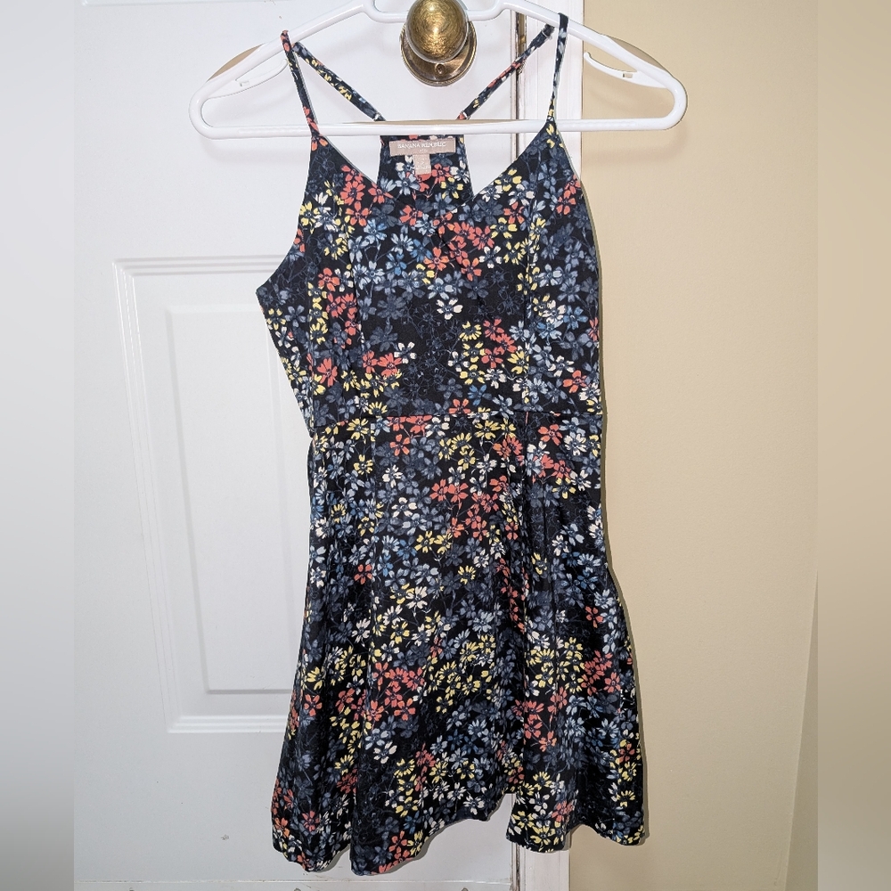 Banana Republic Size 2 Petite Floral Short Strappy Dress